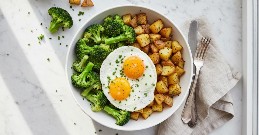 Healthy Egg Potato Broccoli Bowl Recipe