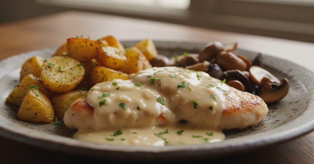 Why You’ll Love Creamy Garlic Chicken with Roasted Potatoes and Mushrooms